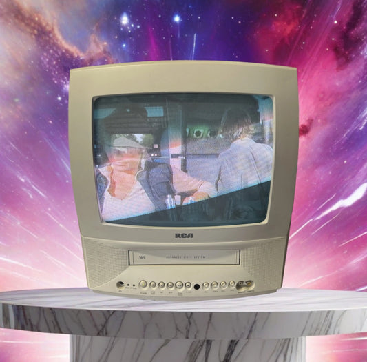 RCA T13072 CRT TV VCR Combo 13” White VHS Swivel Tested Working Very Rare