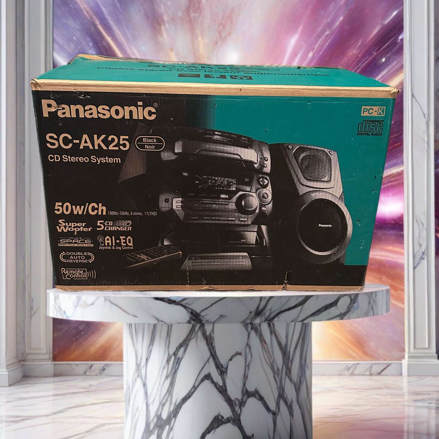 NEW IN BOX: Panasonic SC-AK25 CD Stereo System, 5 CD Changer Taped Shut V Rare🔥