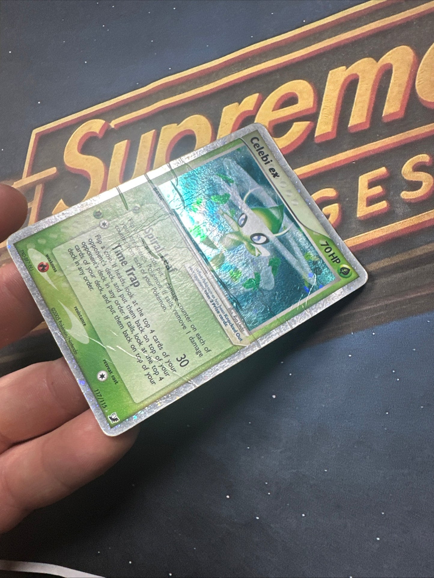 Pokemon TCG Celebi EX 117/115 Unseen Forces - Secret- Holo Double Swirl