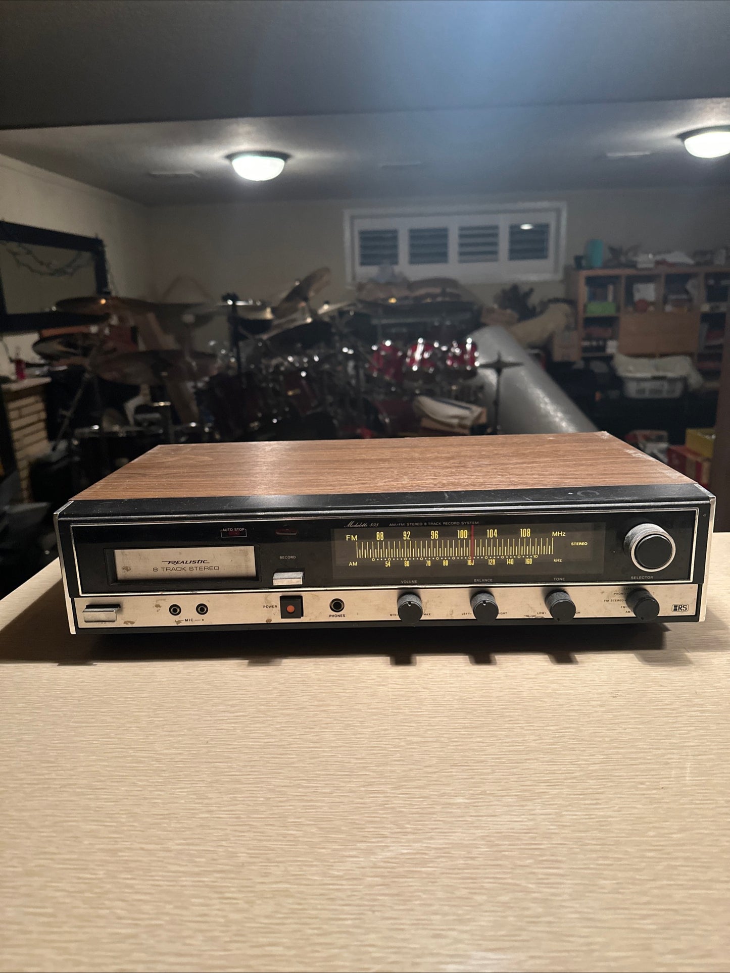 Realistic 8 Track Stereo Recorder AM/FM Radio 14-945B Modulette 808. Tested