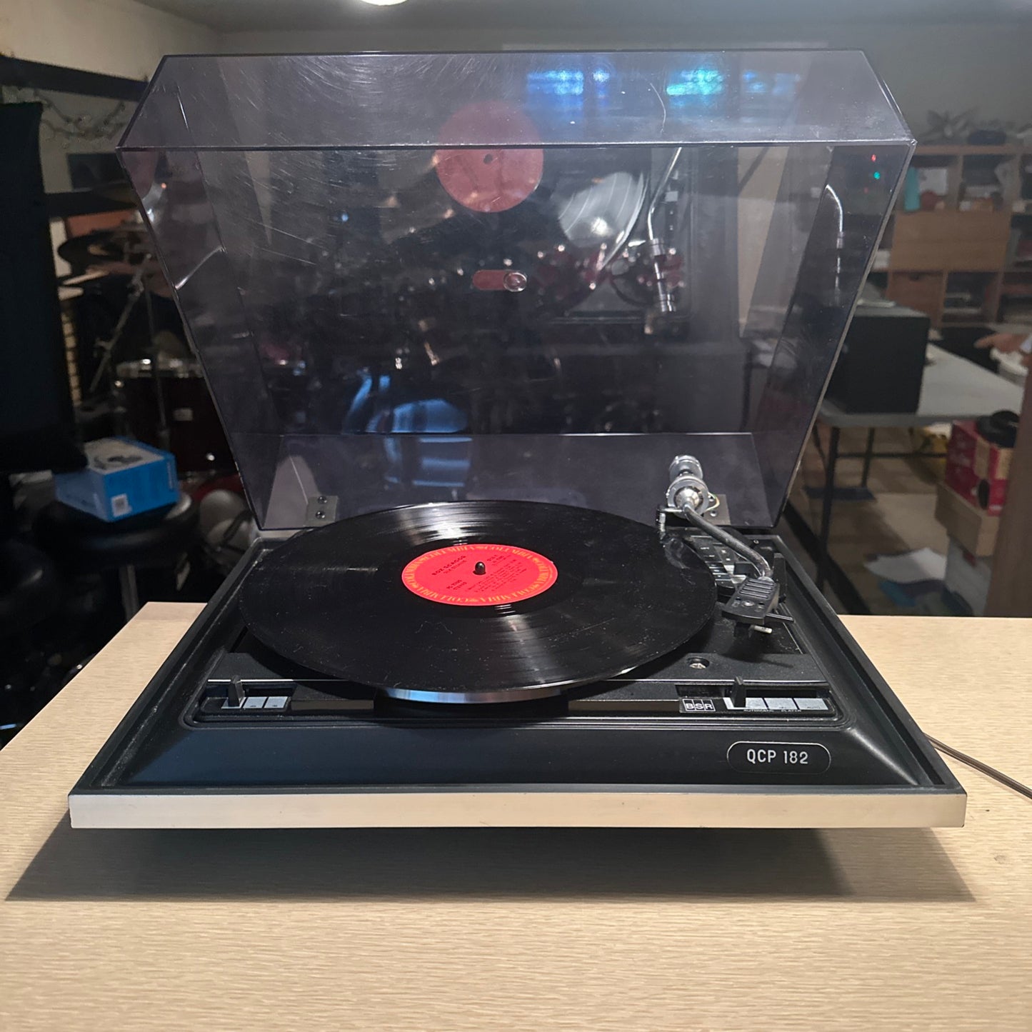 Vintage BSR QCP 182 Auto-glide Spindle Belt Drive Turntable Tested Very Rare🔥