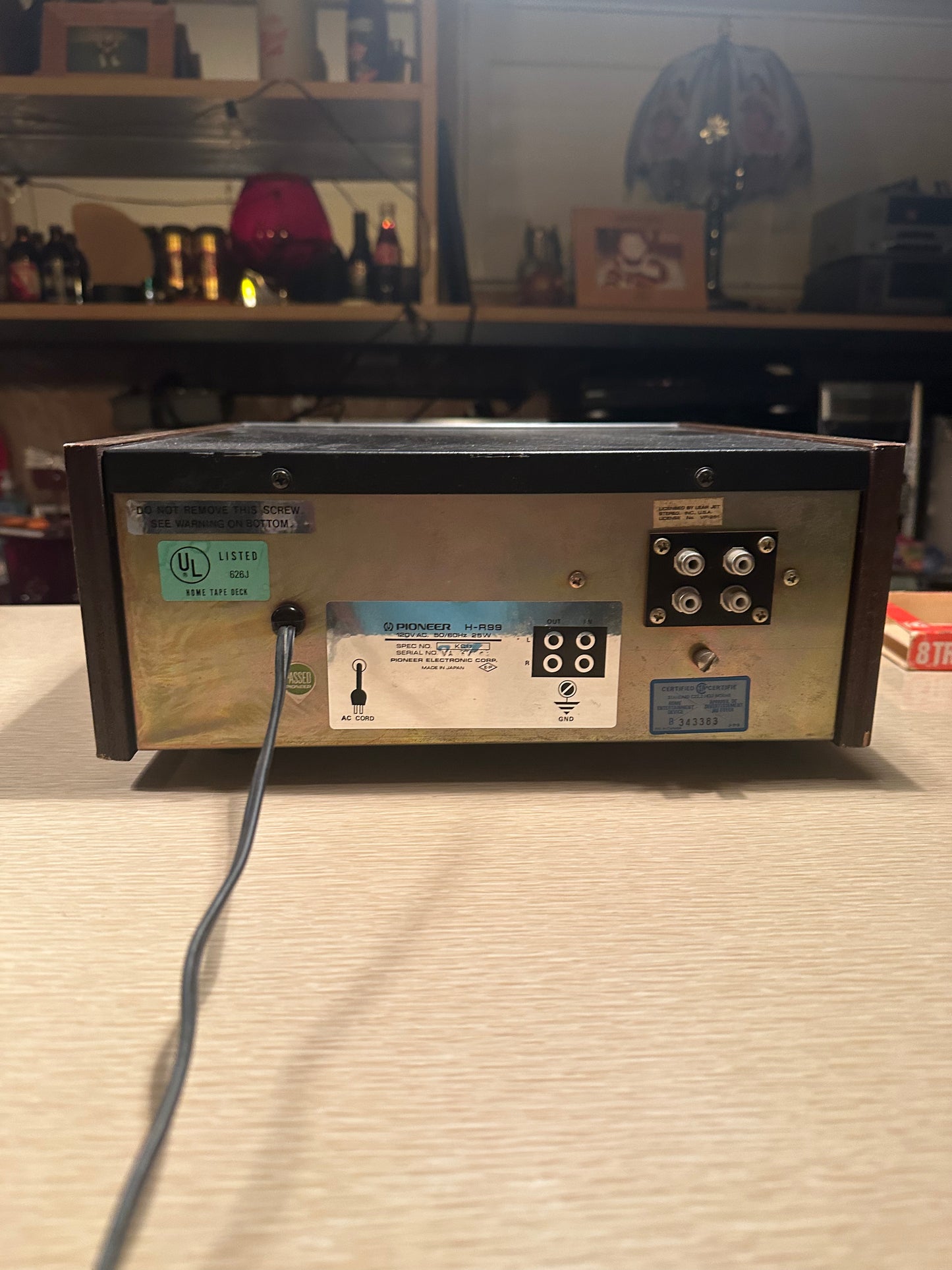 Pioneer H-R99 8 Track Tape Cartridge Player / Recorder Deck Tested Working Well