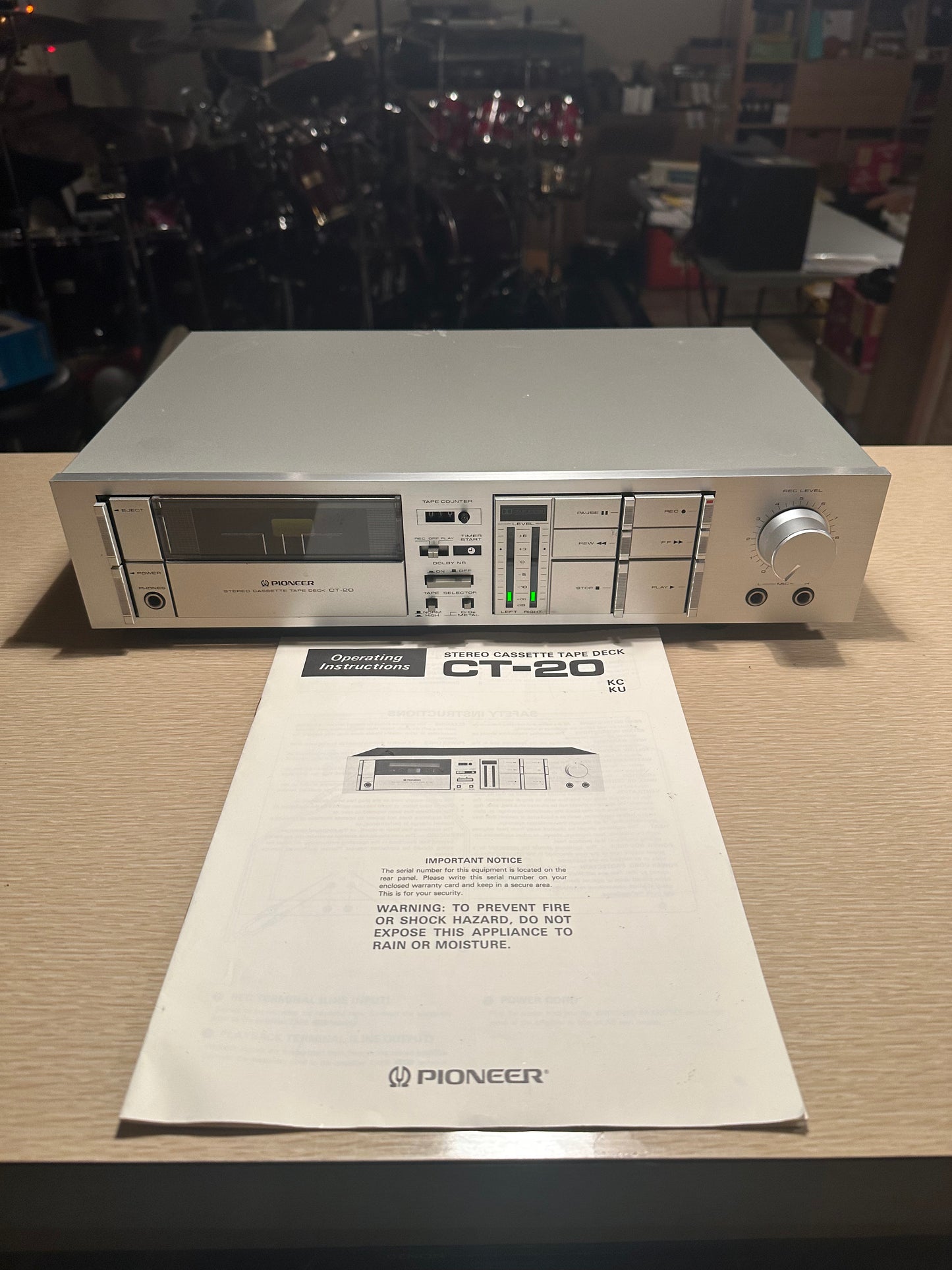 PIONEER CT-20 Stereo Cassette Tape Deck Vintage with Box - NEW BELTS + Manual🔥