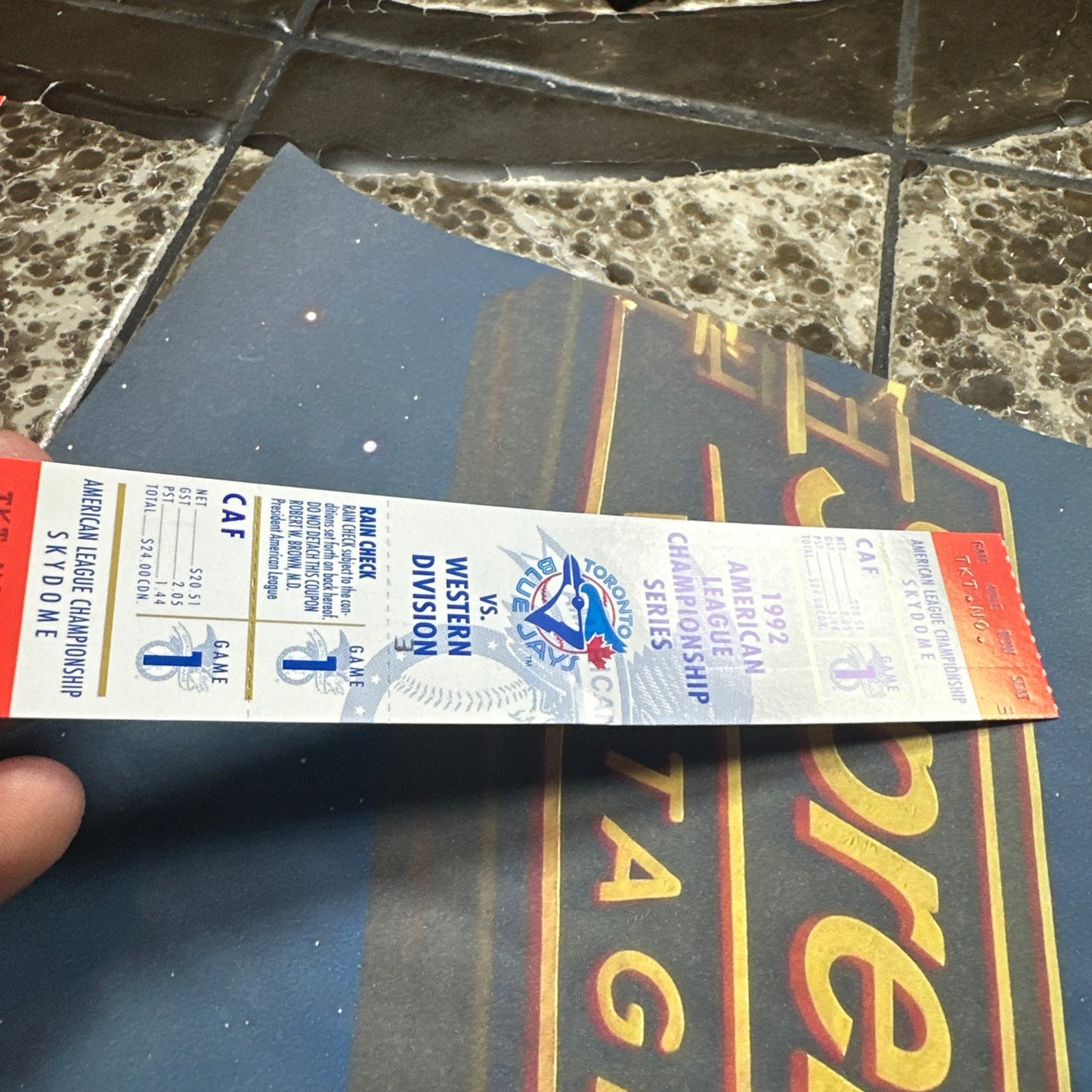 1992 American League Championship Full Ticket Toronto Blue Jays Game 1 MINT Gem