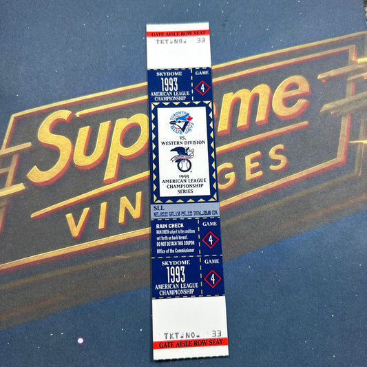 1993 American League Championship Full Ticket Toronto Blue Jays Game 4 MINT Gem