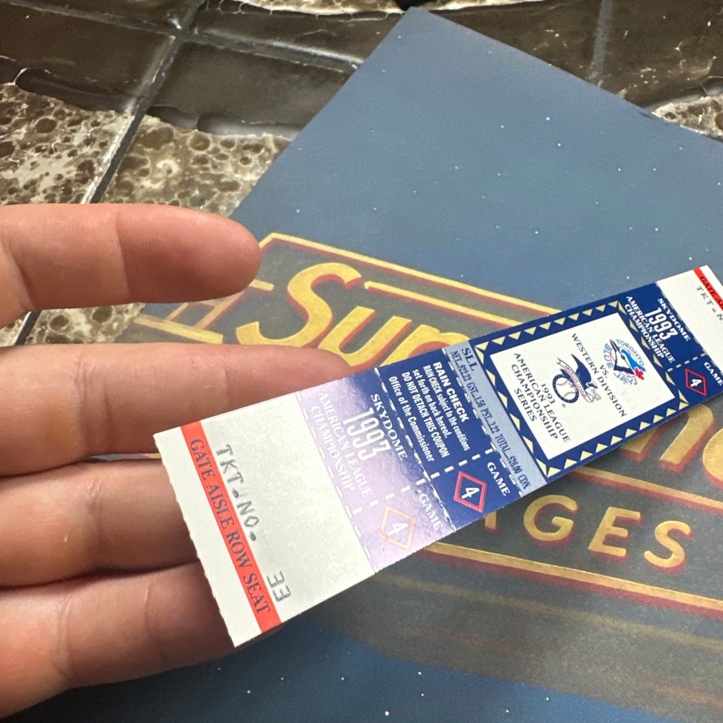 1993 American League Championship Full Ticket Toronto Blue Jays Game 4 MINT Gem