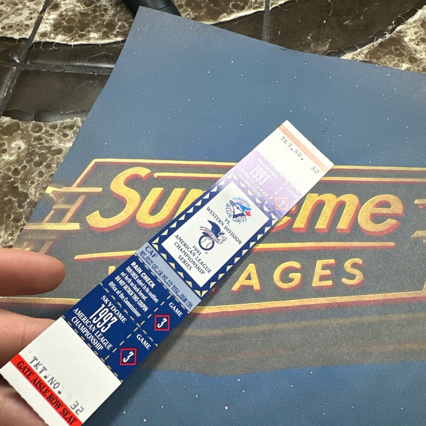 1993 American League Championship Full Ticket Toronto Blue Jays Game 3 MINT Gem