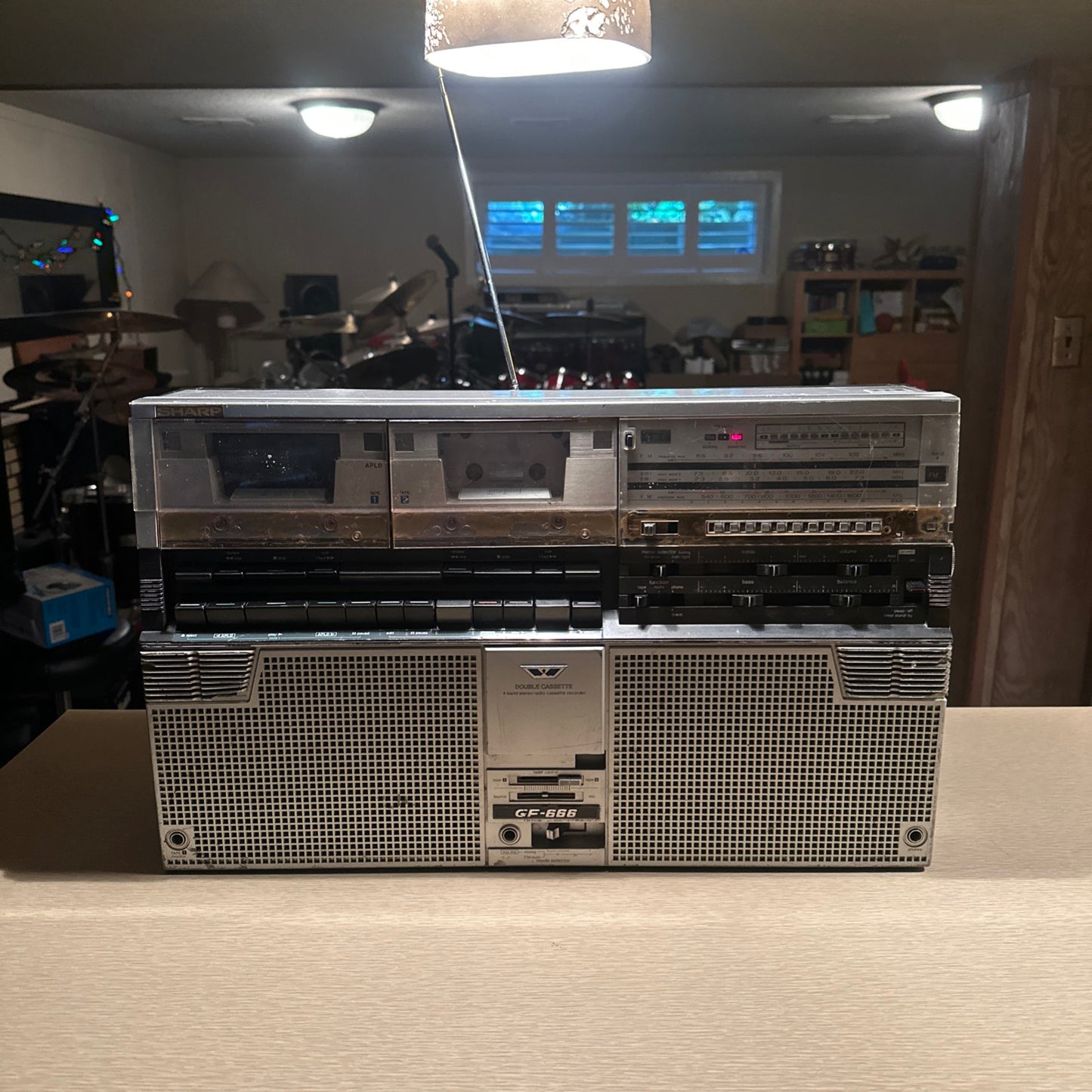 Sharp Gf-666 Boombox Cassette Am/Fm Stereo Both Decks And Radio Fully Working🔥