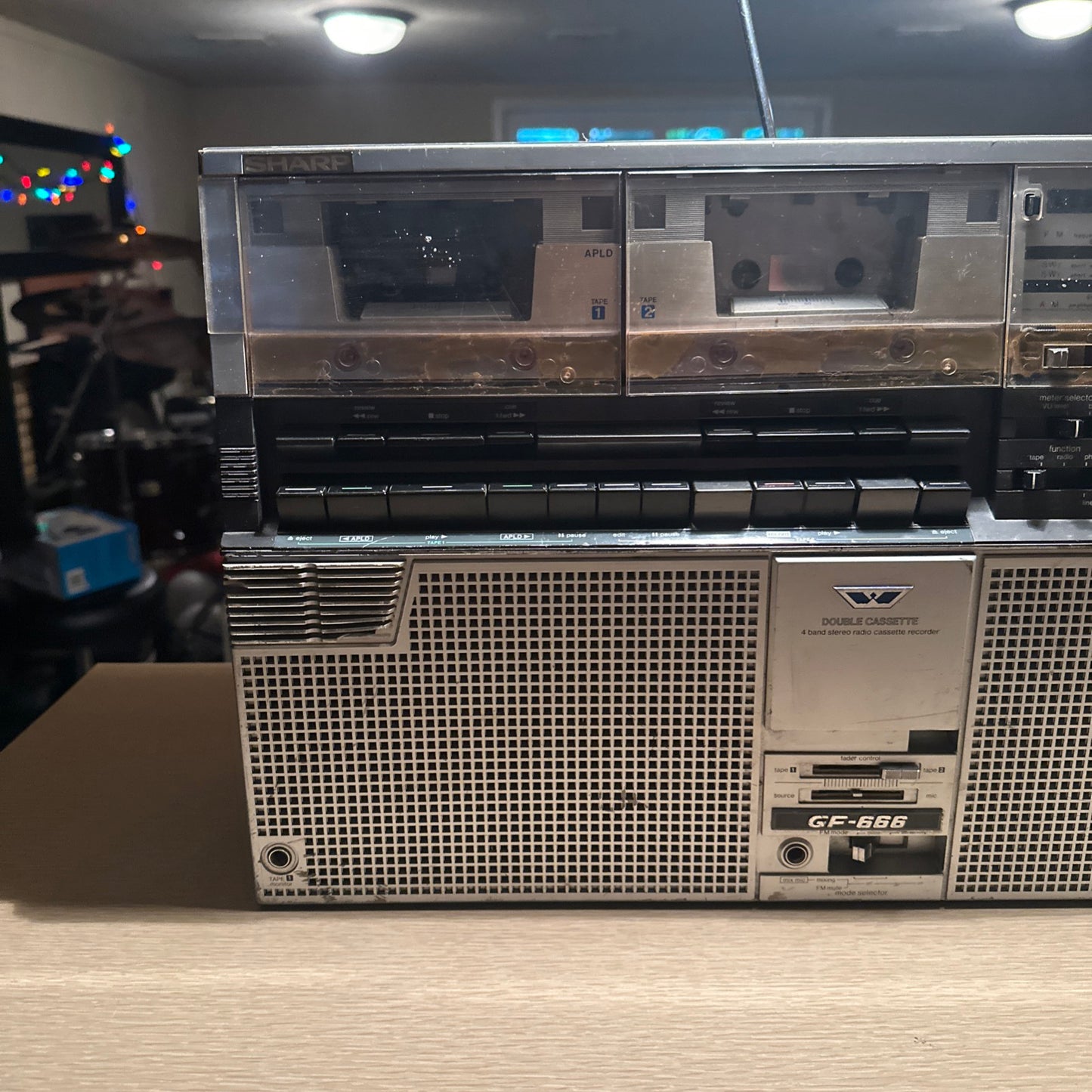 Sharp Gf-666 Boombox Cassette Am/Fm Stereo Both Decks And Radio Fully Working🔥