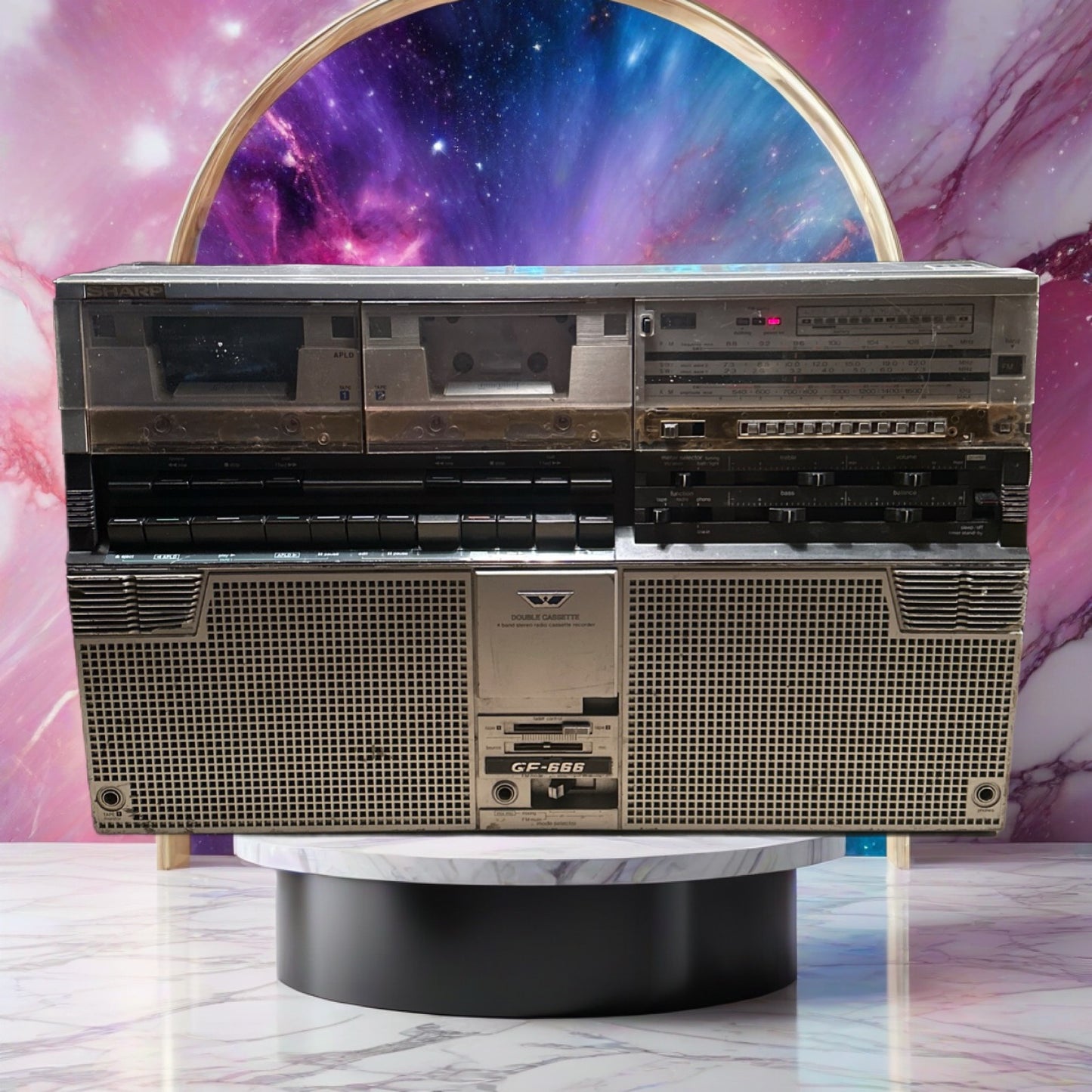 Sharp Gf-666 Boombox Cassette Am/Fm Stereo Both Decks And Radio Fully Working🔥