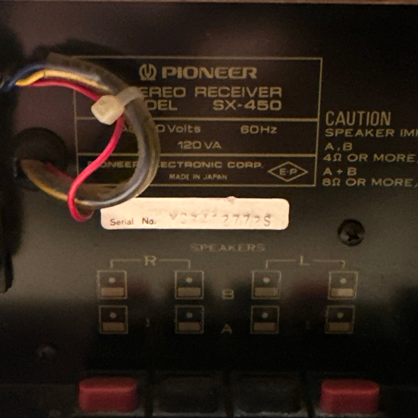 VINTAGE PIONEER SX-450 AM/FM STEREO RECEIVER  - TESTED AND WORKS GREAT CLEANED