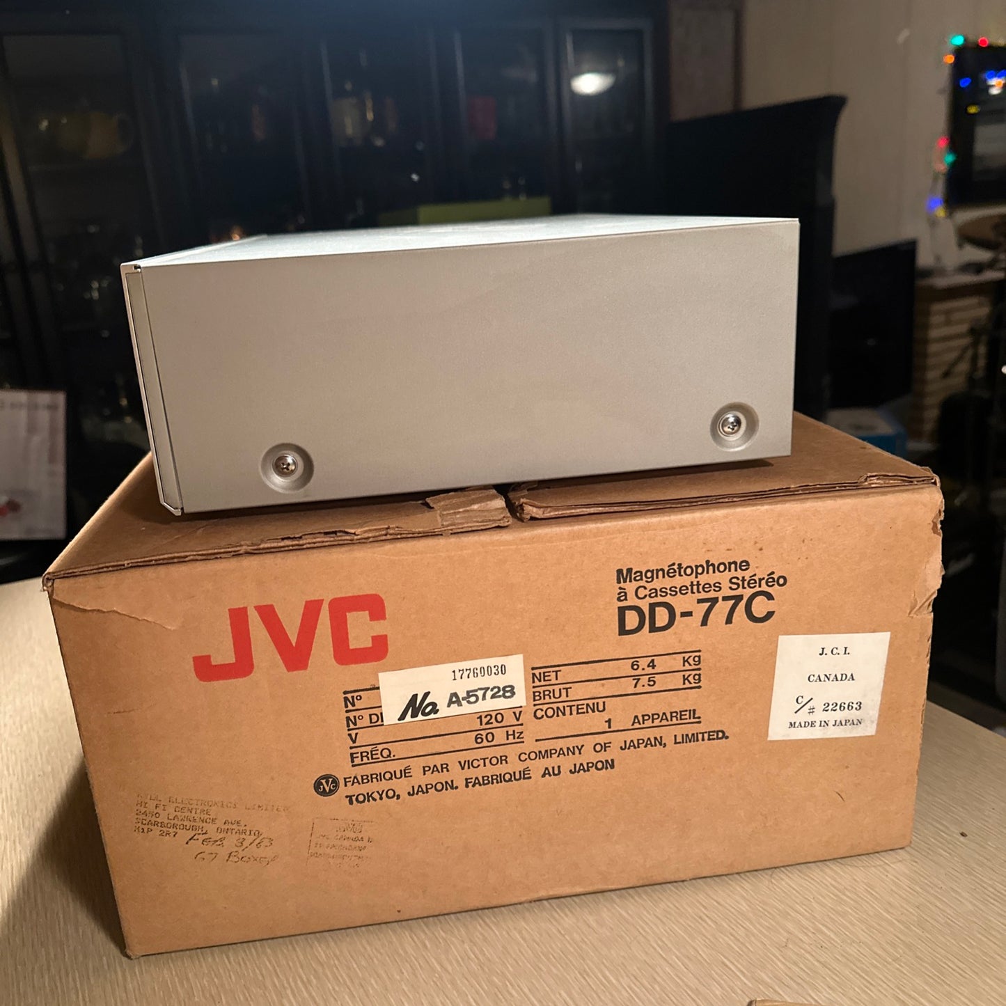 JVC DD-77 STEREO CASSETTE DECK X-CUT SA 3-HEAD DIRECT DRIVE NEAR MINT W/ BOX