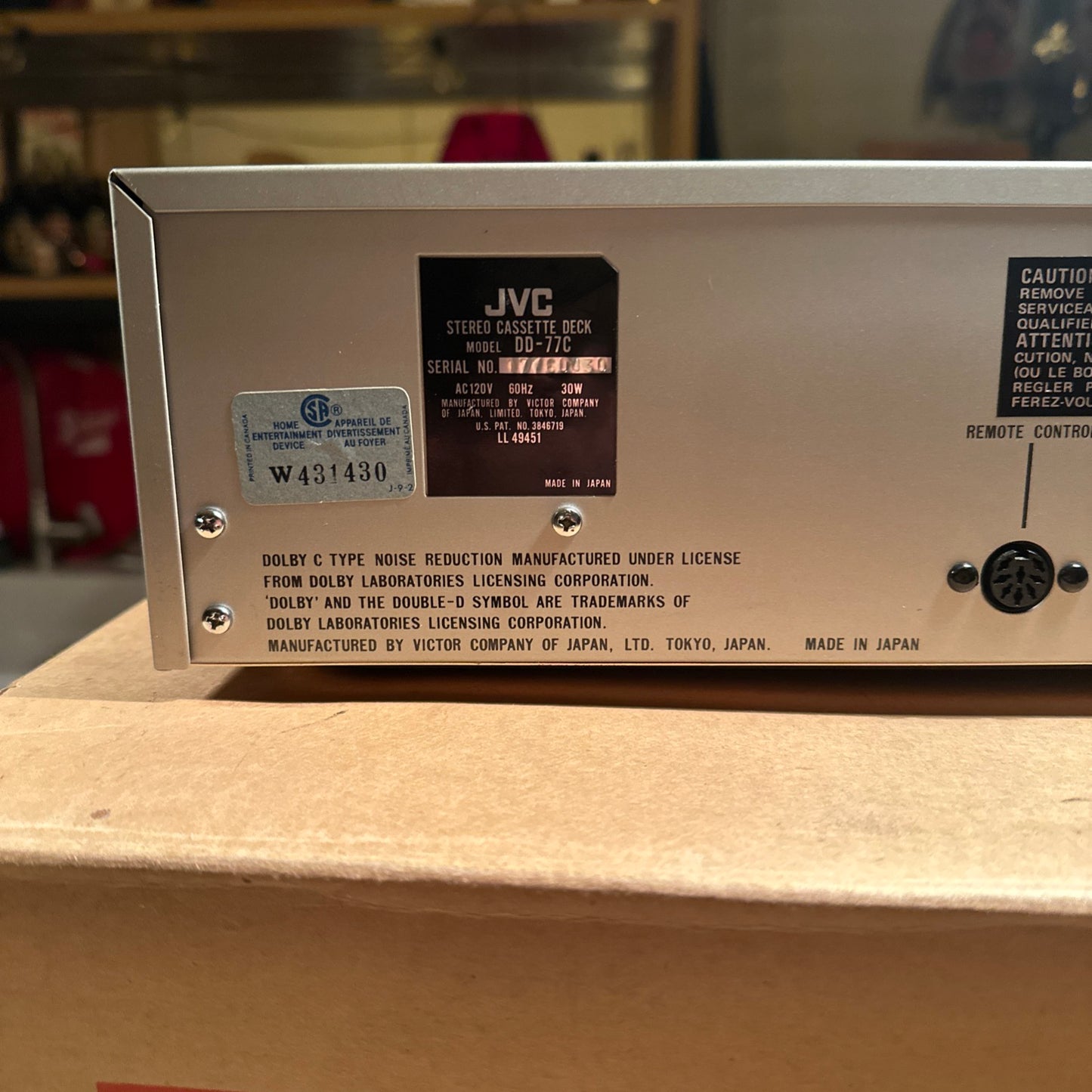 JVC DD-77 STEREO CASSETTE DECK X-CUT SA 3-HEAD DIRECT DRIVE NEAR MINT W/ BOX