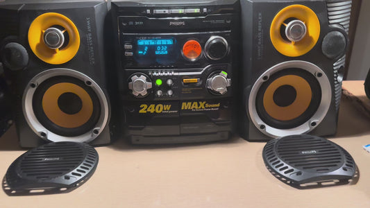 Philips FW-C527/37 Dual Cassettes 3 CD Changer Tested and Working